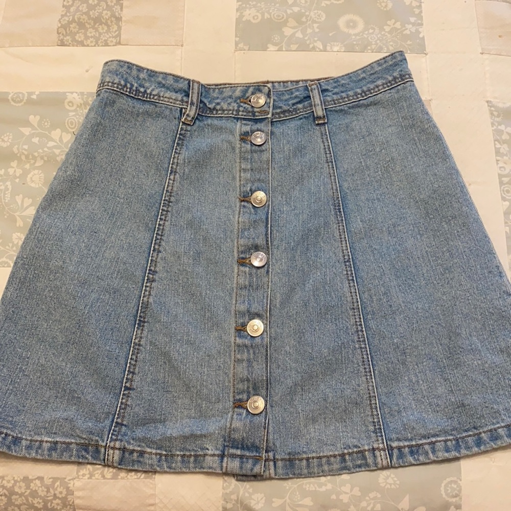 Denim button up a-line skirt